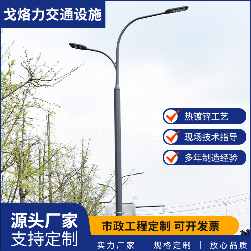 戈烙力字迹清晰明了车道标识标牌小区监控杆高度造型定制